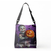 Little Green Monster & Pumpkin Friend Tote