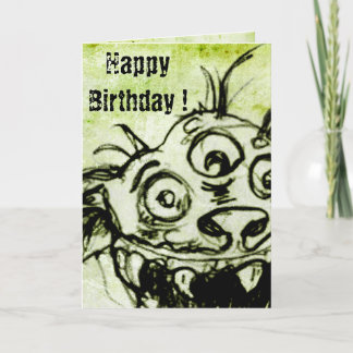 Little Green Monster Sketch Card