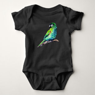 Little green parrot baby bodysuit