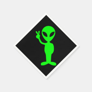 Little Green Peaceful Alien Napkins