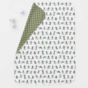 Little Green Plastic Army Soldier Retro Kids Print Baby Blanket