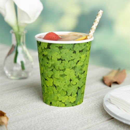 Little Green Shamrocks Floral Paper Cups
