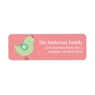 Little Green Spring Season Bird Address Labels