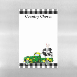 Little Green Tractor Truck Farm Animal Stack Magnetic Dry Erase Sheet