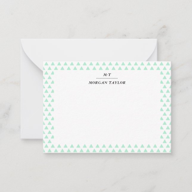 Little Green Triangles Personalized Note Cards (Front)