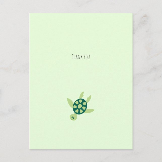 Little Green Turtle Thank You Card (Front)