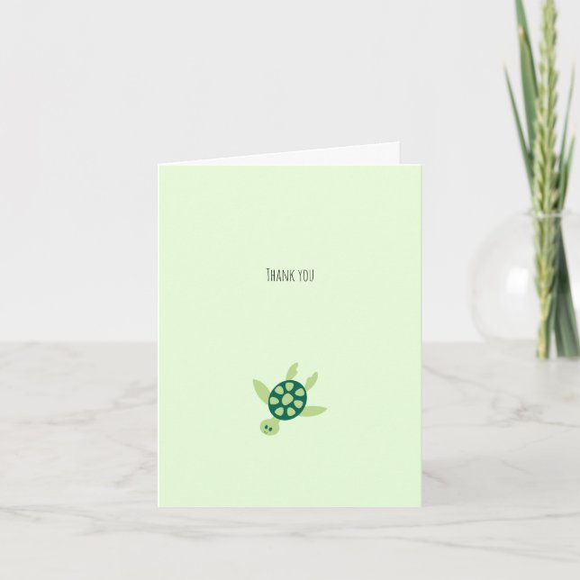 Little Green Turtle Thank You Card (Front)