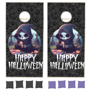 Little Grim Reaper With Candy Happy Halloween Cornhole Set