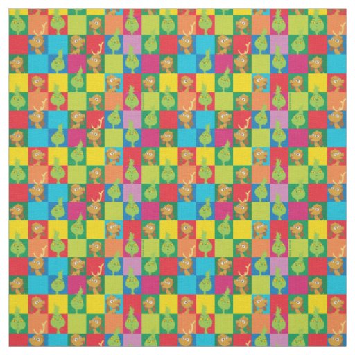 Little Grinch Colorful Color Block Pattern Fabric