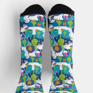 Little Grinch   Merry Grinchmas Colorful Pattern Socks