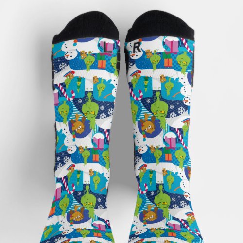 Little Grinch  Merry Grinchmas Colorful Pattern Socks
