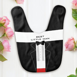 Little Groomsman Best Gatsby 1920s Tuxedo Baby Bib