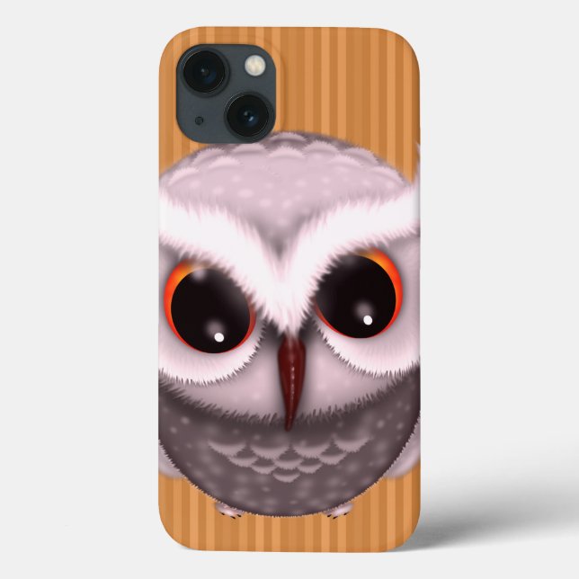 Little Grumpy Horned Owl Illustration Case-Mate iPhone Case (Back)
