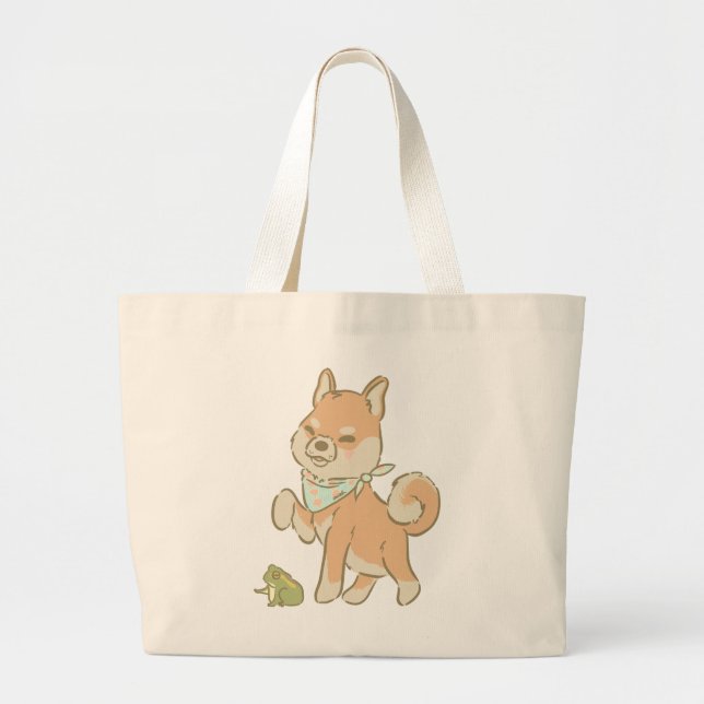 Little guardian froggo large tote bag (Front)