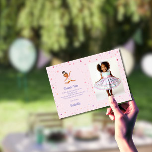 Little Gymnast Birthday Party Photo Thank You Card