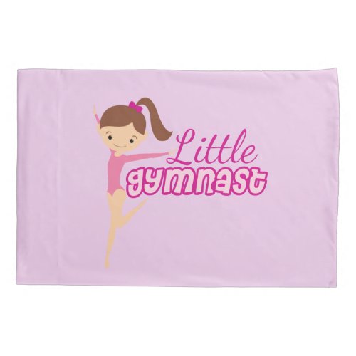 Little Gymnast Cute Pink Gymnastics Girl Pillowcase