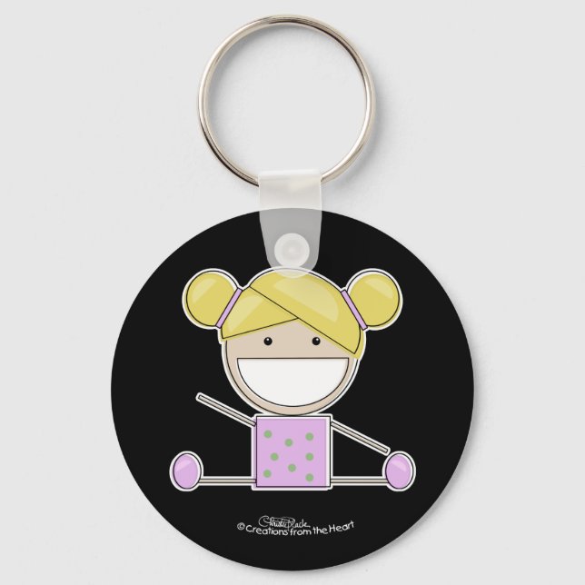 Little Gymnast Girl-Shape Up Keychain (Front)