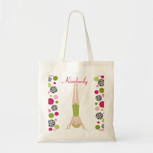 Little Gymnast in Pink and Green Tote Bag