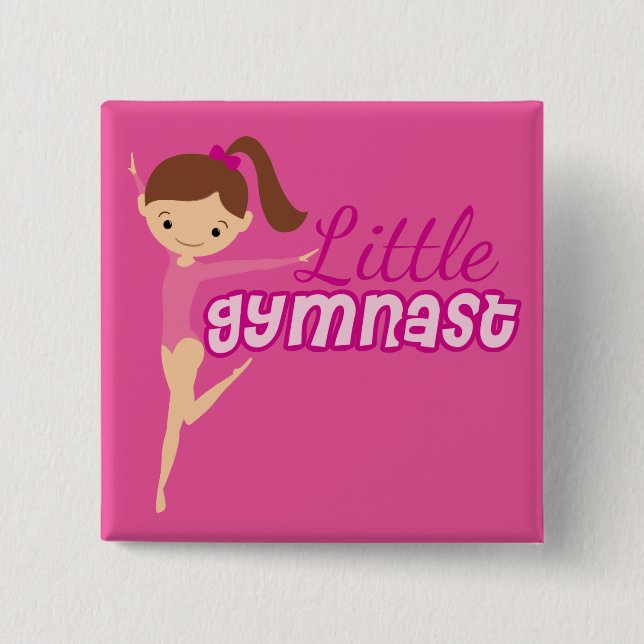 Little Gymnast (pink) Pinback Button (Front)