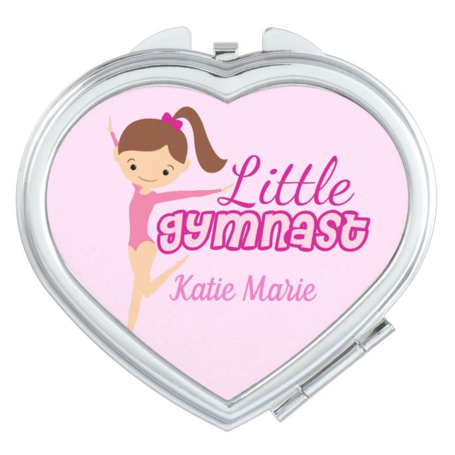 Little Gymnast Pretty Pink Custom Kids Gymnastics Compact Mirror (Front)