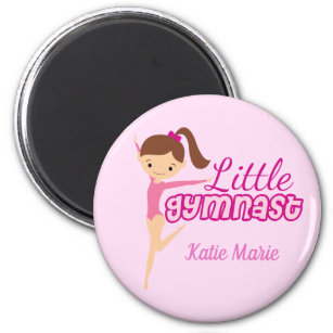 Little Gymnast Pretty Pink Custom Kids Gymnastics Magnet