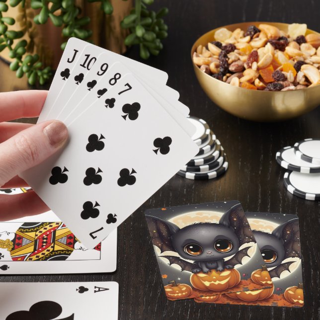 Little Halloween Bat Poker Cards (In Situ)