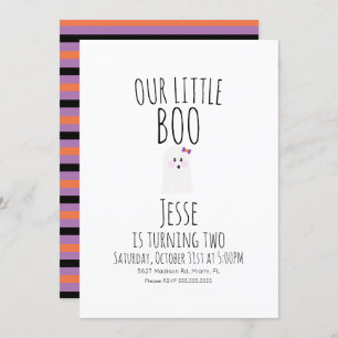 Little Halloween Boo Ghost First Birthday Invitation