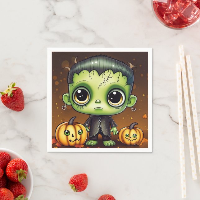 Little Halloween Frankenstein  Napkins (Insitu)