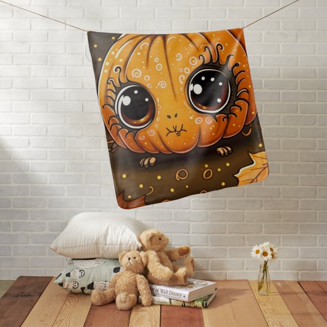 Little Halloween Pumpkin Baby Blanket (In Situ)
