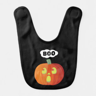 Little Halloween Pumpkin Boo Baby Bib