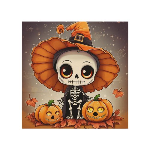 Little Halloween Skeleton  2 Wood Wall Art