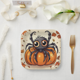 Little Halloween Spider Paper Plates
