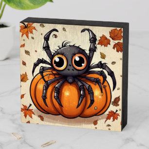Little Halloween Spider Wooden Box Sign