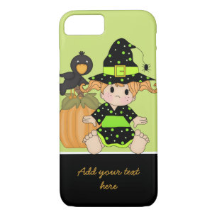 Little Halloween witch with green black dress iPhone 8/7 Case