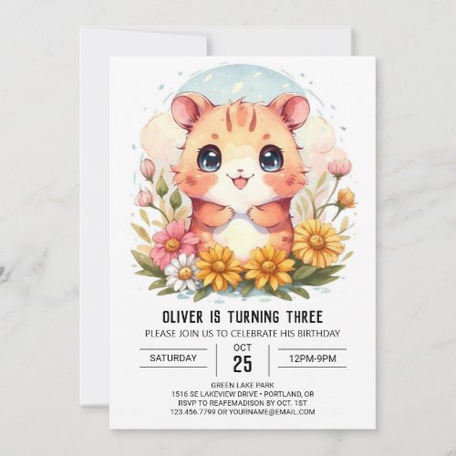 Little Hamster Magic Birthday Invitation