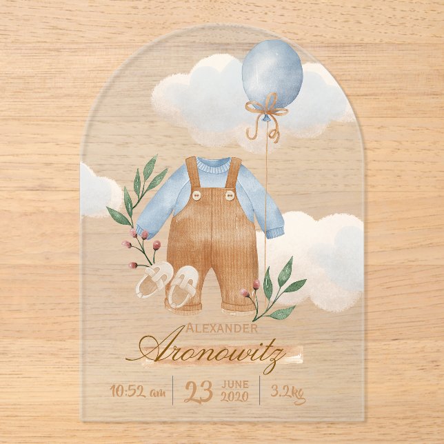 Little hands, little feet, and a big place in our  acrylic invitations (Front)
