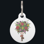 Little Hands School Teacher Floral Flower Bouquet Pet Name Tag<br><div class="desc">Pet tag design features an original illustration of little hands holding a bouquet of flowers. Just personalize with the name of your dog or cat. Lots of coordinating pet products are also available from this shop! Don't see exactly what you're looking for? Contact Rebecca to have a product customized just...</div>