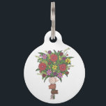 Little Hands School Teacher Floral Flower Bouquet Pet Name Tag<br><div class="desc">Pet tag design features an original illustration of little hands holding a bouquet of flowers. Just personalize with the name of your dog or cat. Lots of coordinating pet products are also available from this shop! Don't see exactly what you're looking for? Contact Rebecca to have a product customized just...</div>