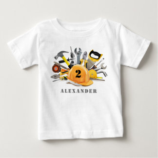 Little Handyman Under Construction Birthday Baby T-Shirt