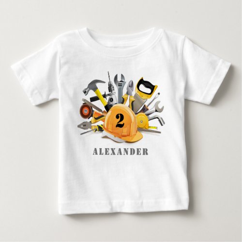 Little Handyman Under Construction Birthday Baby T_Shirt