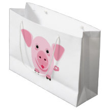 Little happy cute pink pig