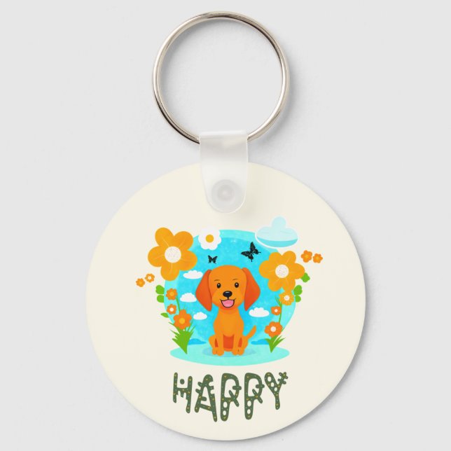 Little happy dog keychain (Front)