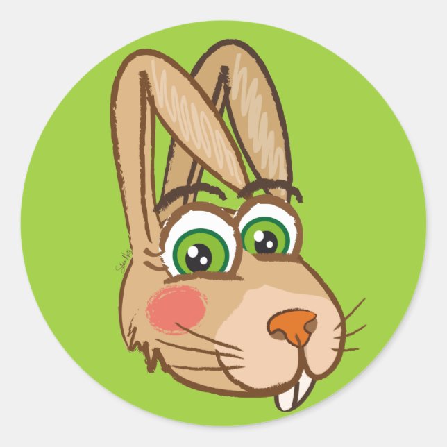Little Hare - round sticker (Front)