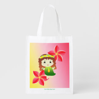 Little Hawaiian Girl Grocery Bag