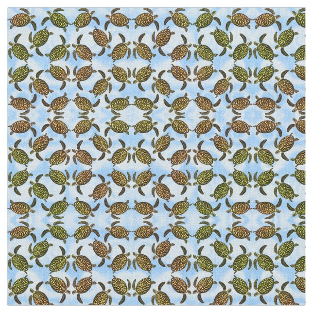 Little Hawksbill Sea Turtles Fabric (Close Up)