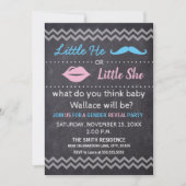 Little He Little She Lips Mustache Gender reveal Invitation (Front)