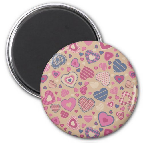 Little heart pattern Beige Rose Magnet