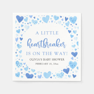 Little Heartbreaker Blue Valentine Baby Shower Napkins