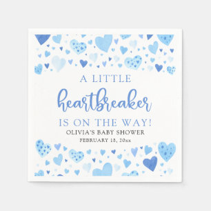 Little Heartbreaker Blue Valentine Baby Shower Napkins