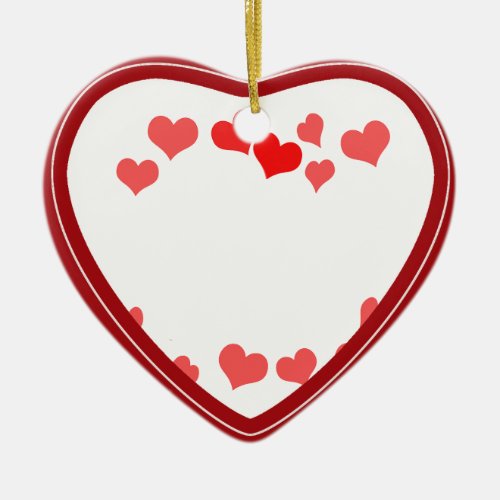 Little Hearts _ Add Your Message Ceramic Ornament